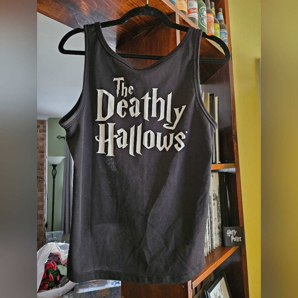 Harry Potter Deathly Hollows Tank Black Large